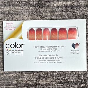 Color Street Red Nail Polish Strips glitter-solar flare